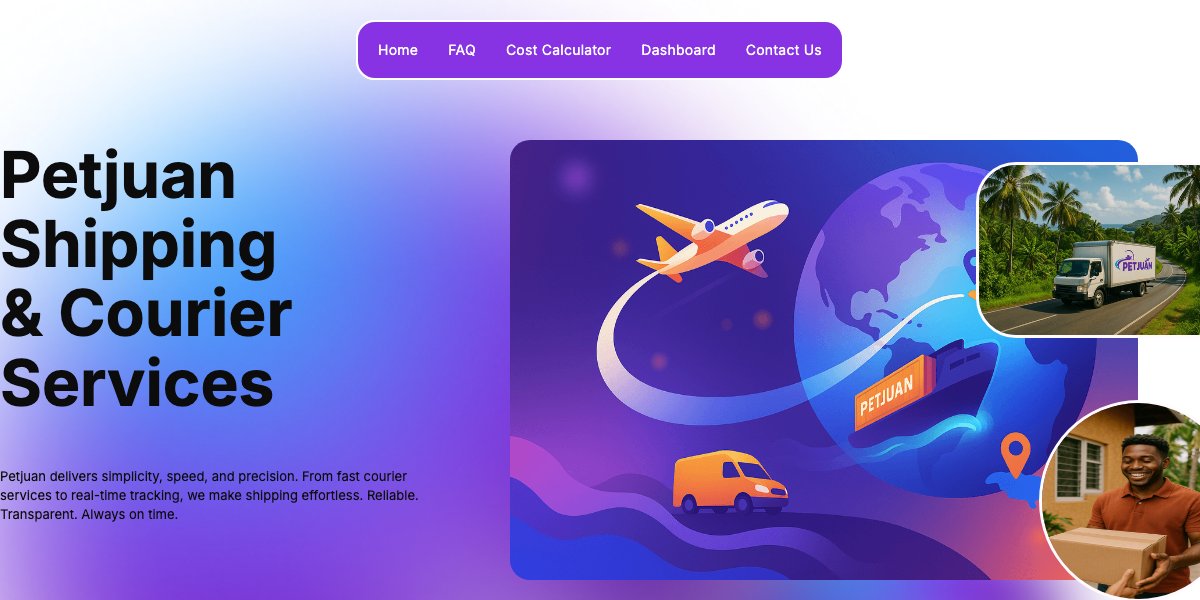 Pet Juan Shipping website screenshot